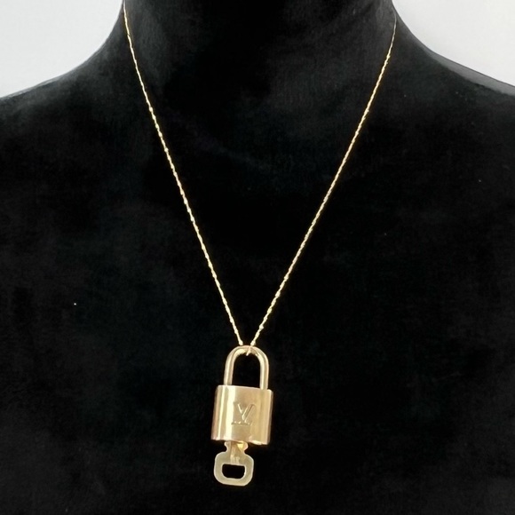Jewelry - Louis Vuitton Lock & Key #314 Pi Day w/After Market 18K Gold over Silver Chain